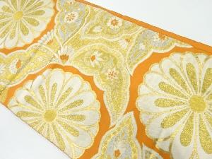 アンティーク　菊に唐草模様織出し袋帯（材料）